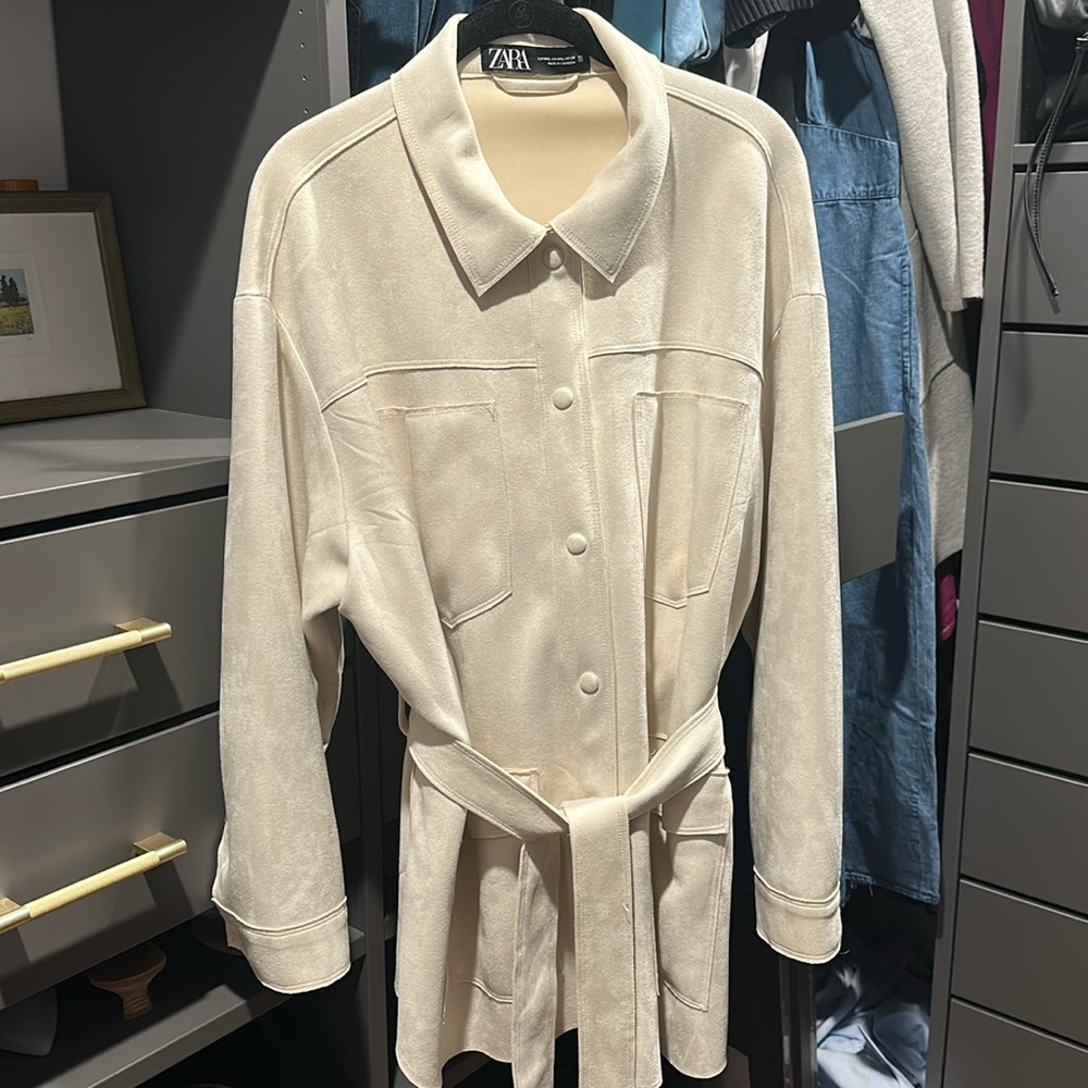 Zara cream suede jacket XXL